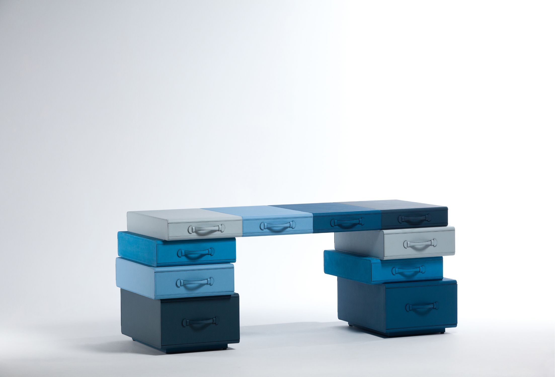 Desk of Briefcases / Suitcase Series by Maarten De Ceulaer for Nilufar